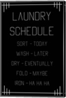 Framed Laundry Schedule  - Black Geometric