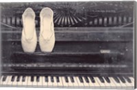 Framed Ballet Shoes And Piano Old Photo Style Dust and Scratches