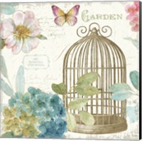 Framed Rainbow Seeds Floral Birdcage III v2