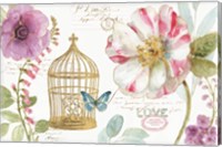 Framed Rainbow Seeds Floral Birdcage I