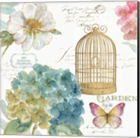 Framed Rainbow Seeds Floral Birdcage III