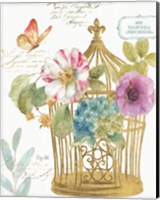 Framed Rainbow Seeds Romantic Birdcage I