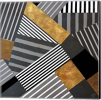 Framed Geo Stripes in Gold & Black II