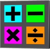 Framed Math Symbols Square - Colorful Boxes