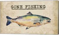 Framed Gone Fishing Salmon Color