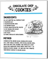 Framed Chocolate Chip Cookies Recipe White Background