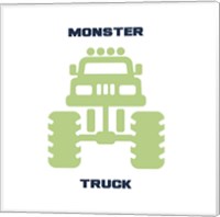 Framed 'Monster Truck Graphic Green Part II' border=