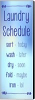 Framed Laundry Schedule - Sky Blue