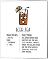 Framed Iced Tea Recipe White Background