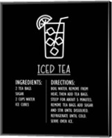 Framed Iced Tea Recipe Black Background