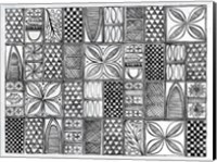 Framed Patterns of the Amazon II BW
