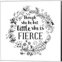 Framed Though She Be But Little - Wreath Doodle White