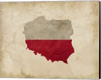 Framed Map with Flag Overlay Poland