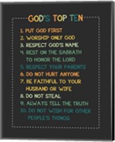 Framed God's Top Ten Stitch Border - Orange