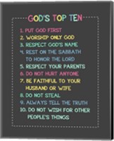 Framed God's Top Ten Stitch Border - Rainbow