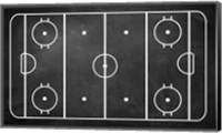 Framed Ice Hockey Rink Chalkboard