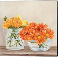 Framed 'Fleurs et Vases Jaune II' border=