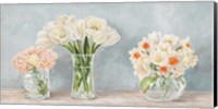 Framed Fleurs et Vases Aquamarine