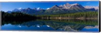 Framed Reflection of Mountains in Herbert Lake, Banff National Park, Alberta, Canada