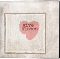 Framed 'Give Kisses' border=