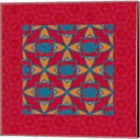 Framed 'Lotus Tile Colored II' border=