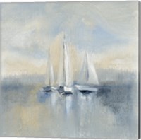 Framed Morning Sail I Blue