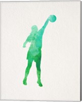 Framed Basketball Girl Watercolor Silhouette Part I