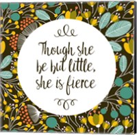 Framed Though She Be But Little - Retro Floral Black