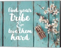 Framed Find Your Tribe - Flowers and Pencils