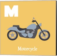 Framed Transportation Alphabet - M is for Motorcycle