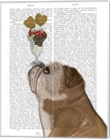 Framed English Bulldog Ice Cream