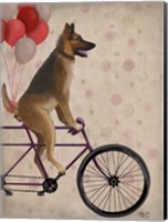 Framed German Shepherd on Bicycle