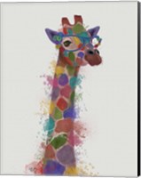 Framed Rainbow Splash Giraffe 2