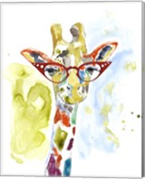 Framed 'Smarty-Pants Giraffe' border=