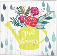 Framed 'April Showers & May Flowers I' border=