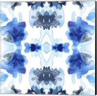 Framed 'Blue Kaleidoscope II' border=
