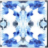 Framed 'Blue Kaleidoscope IV' border=