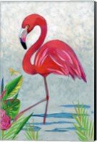 Framed Vivid Flamingo I