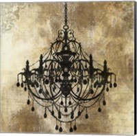 Framed Chandelier Gold I