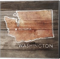 Framed 'Washington Rustic Map' border=