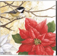 Framed Winter Birds Chicadee Collage