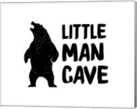 Framed Little Man Cave Standing Bear White