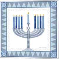 Framed 'Celebrating Hanukkah III' border=