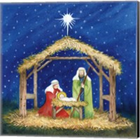 Framed 'Christmas in Bethlehem III' border=