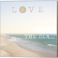 Framed 'Love the Sea' border=