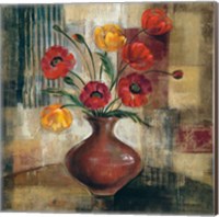 Framed Poppies in a Copper Vase I