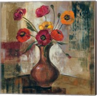 Framed Poppies in a Copper Vase II