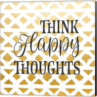 Framed 'Think Happy Thoughts' border=