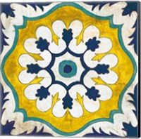 Framed Andalucia Tiles C Blue and Yellow