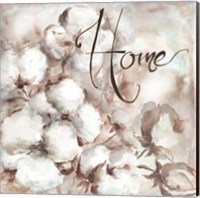 Framed 'Cotton Boll Triptych Sentiment I (Home)' border=